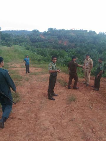 Tim Dinas LHK Riau saat berada dilokasi Perambahan